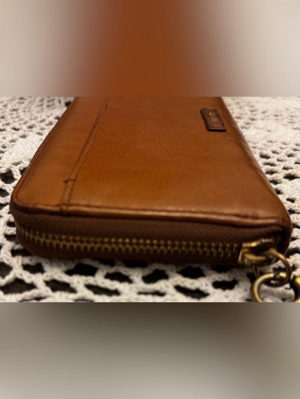 Fossil Julia Leather RFID Zip Around Clutch Wristlet Wallet Brown SWL1556 - Picture 12 of 15